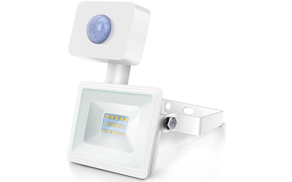 HLW LED LED Construction Lamp 10 Watt with Sensor - Waterproof IP65 - Neutral White 4000K