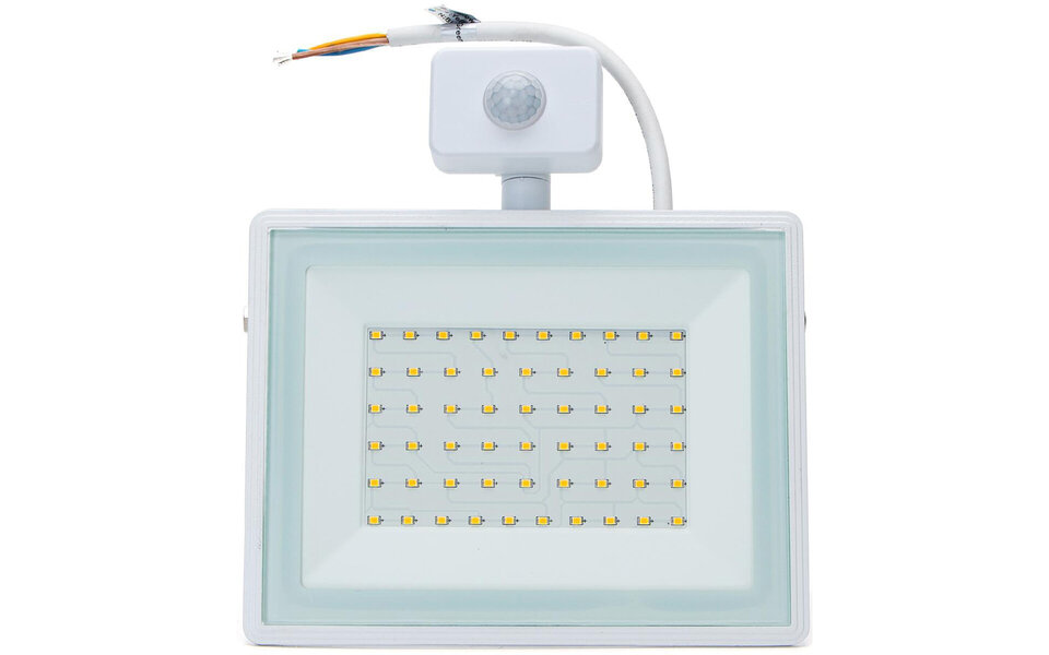 HLW LED White LED Construction Lamp 50W with Sensor - IP65 Waterproof, Neutral White 4000K