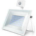 LED Lamp 50W - Witte Vloerlamp & LED Wandlamp met Sensor, IP65, Koud Wit 6000K