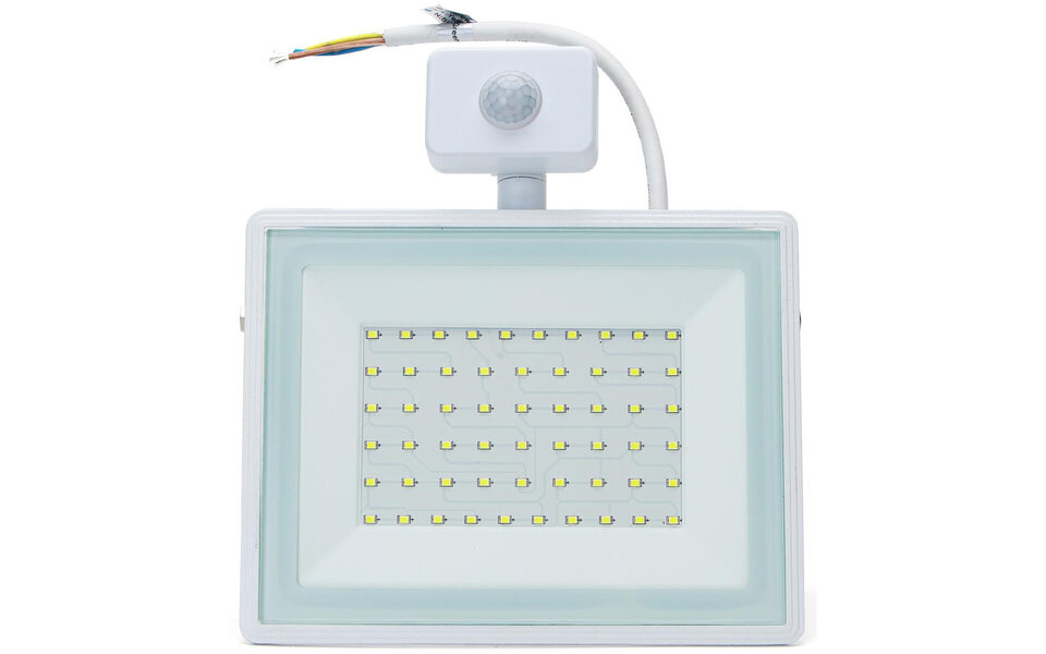 HLW LED LED Lamp 50W - White Floor Lamp & LED Wall Lamp with Sensor, IP65, Cool White 6000K