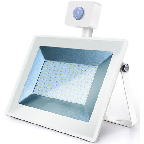 LED Bouwlamp 100W met Sensor - Waterdichte LED Bouwlamp en Wandlamp IP65, Neutraal Wit LED Bouwlamp 100W met Sensor - Waterdichte LED Bouwlamp en Wandlamp IP65, Neutraal Wit