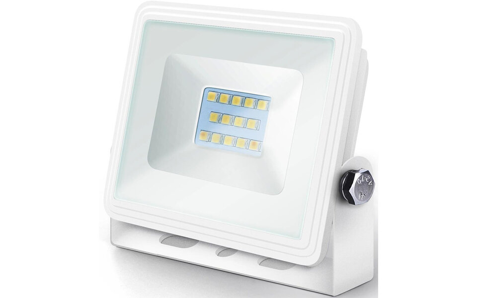 HLW LED LED Construction Lamp 10W - White, Waterproof LED Lamp with Neutral White Light and IP65