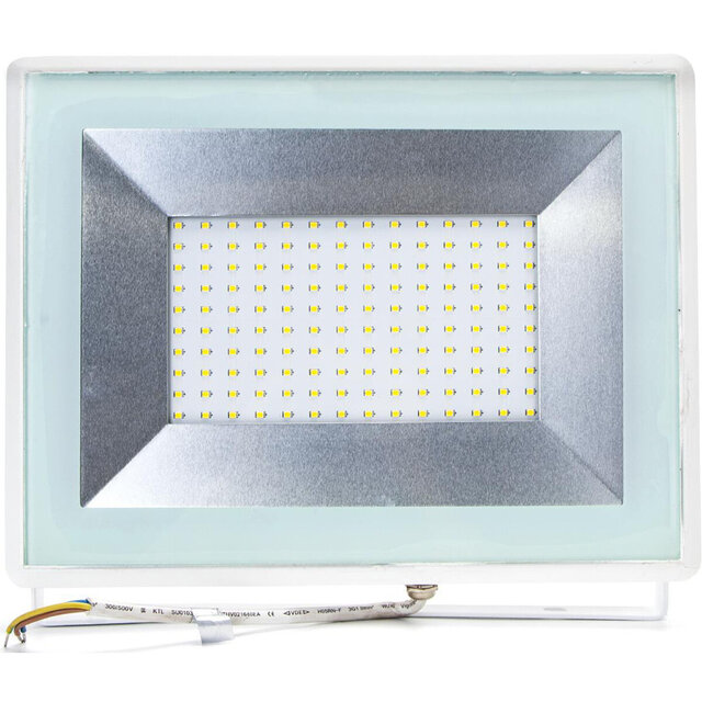 Rechthoekige zwarte LED bouwlamp 100W met waterdichte behuizing en koel wit licht 6400K