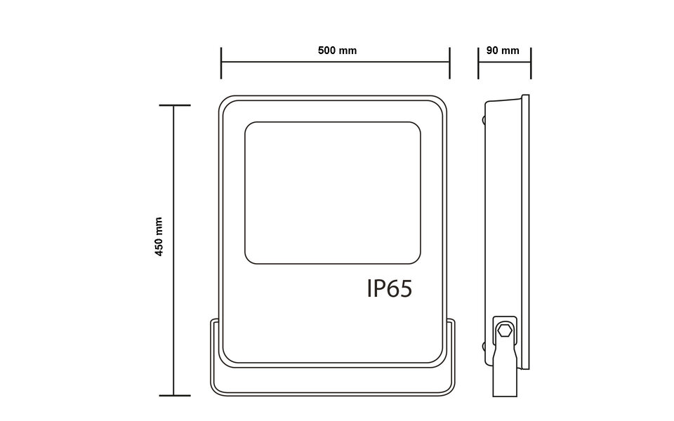 HLW LED Waterproof LED Construction Lamp IP65 in Black & White with Cool White 6000K Light