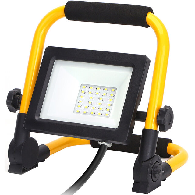 Verstelbare LED bouwlamp 20W met statief, waterdicht en koel wit licht 6500K, 1800 lumen