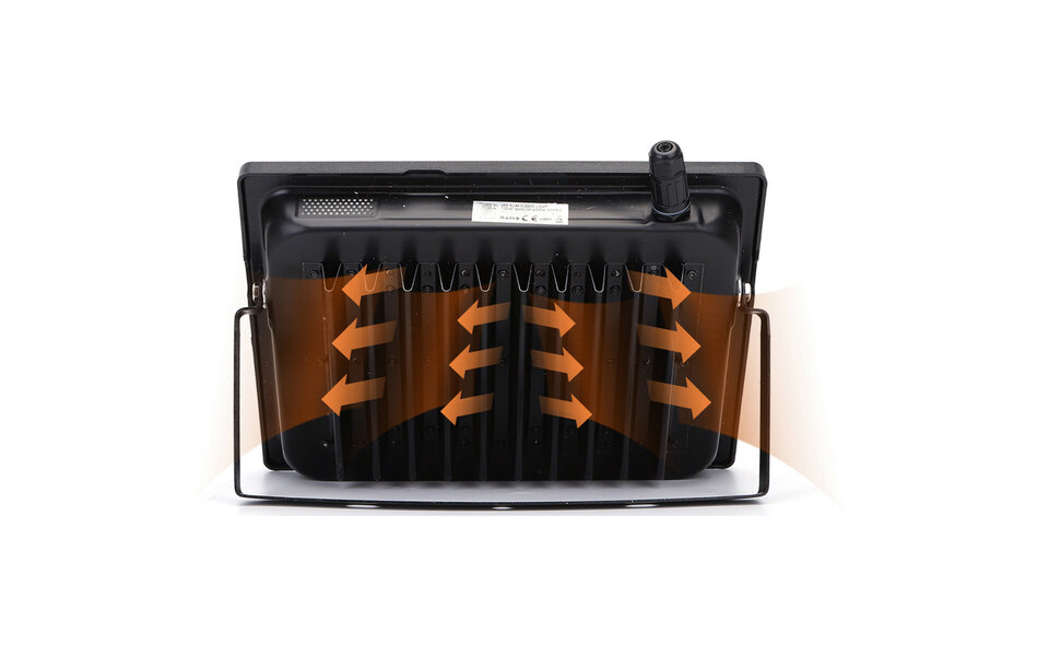 HLW LED LED Construction Lamp 100W - Waterproof IP65 - Black & White LED Lamp Cool White 6000K