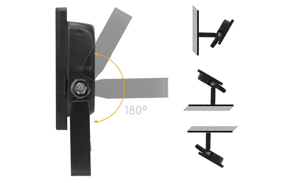 HLW LED LED Construction Lamp 100W - Waterproof IP65 - Black & White LED Lamp Cool White 6000K