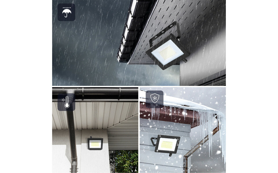 HLW LED LED Construction Lamp 100W - Waterproof IP65 Construction Lamp - Black & White - Neutral White 4000K HLW LED LED Construction Lamp 100W - Waterproof IP65 Construction Lamp - Black & White - Neutral White 4000K