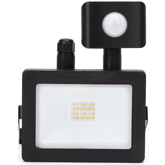 mat zwarte LED bouwlamp met sensor 10W 900 lumen neutraal wit licht 4000K wandlamp buiten