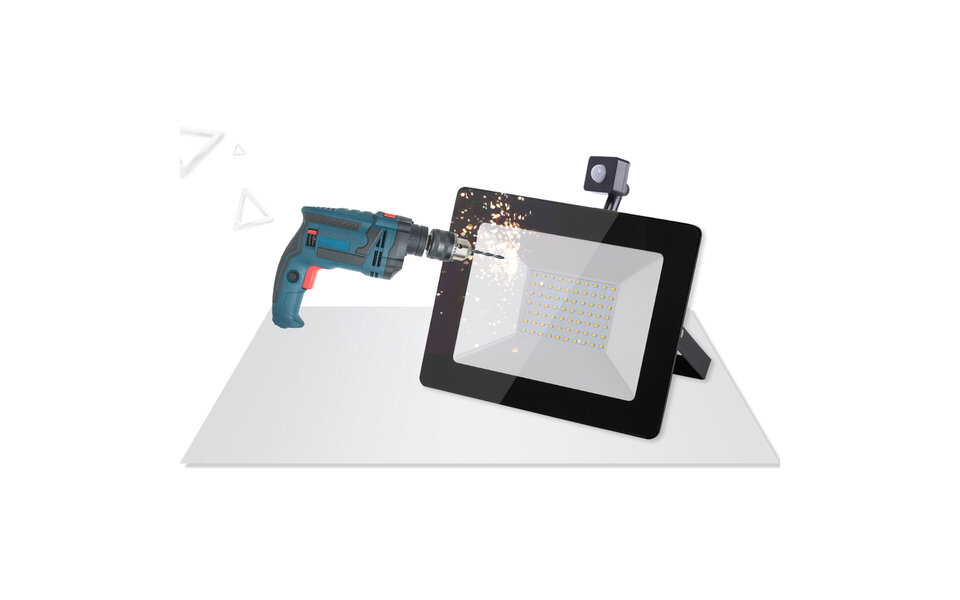 HLW LED Waterdichte LED Bouwlamp & Wandlamp met Sensor, IP65, Neutraal Wit 4000K, Mat Zwart