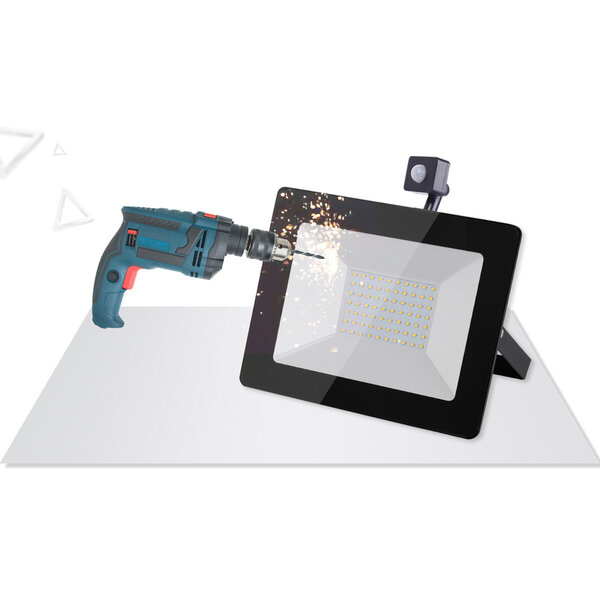 HLW LED Waterdichte LED Bouwlamp & Wandlamp met Sensor, IP65, Neutraal Wit 4000K, Mat Zwart HLW LED Waterdichte LED Bouwlamp & Wandlamp met Sensor, IP65, Neutraal Wit 4000K, Mat Zwart