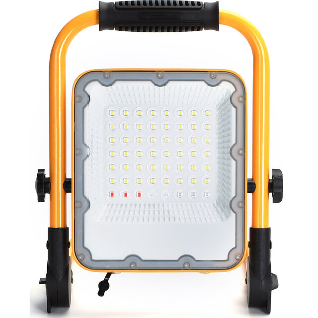 dimbare 30W LED bouwlamp op accu met verstelbaar statief en koel wit licht van 6500K