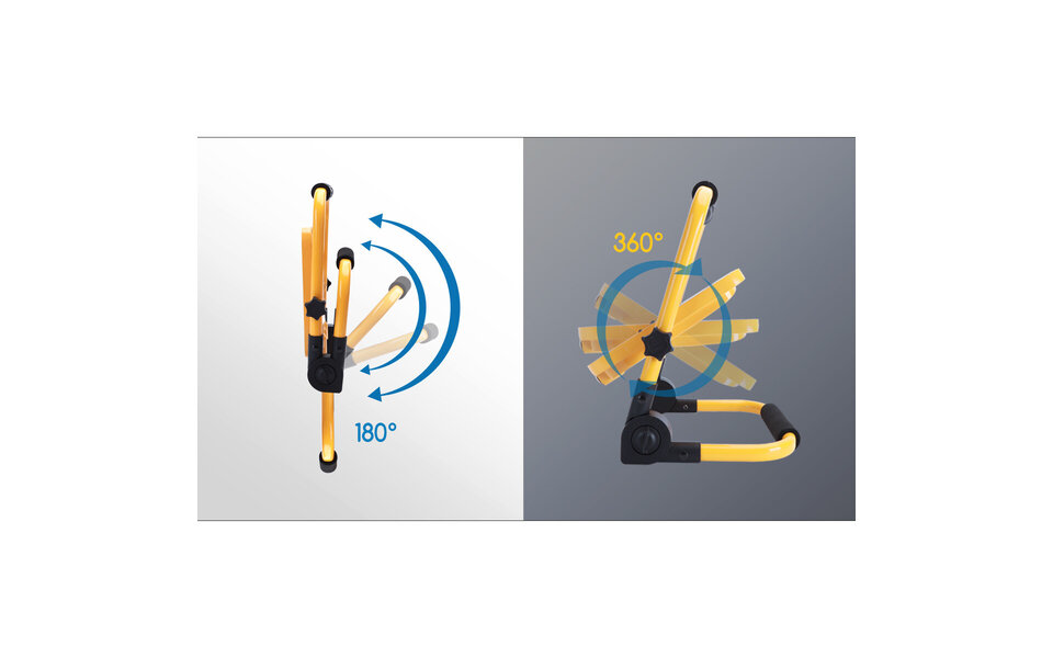 HLW LED Dimmable and Adjustable LED Construction Lamp on Battery - Waterproof IP65 Cool White 6500K HLW LED Dimmable and Adjustable LED Construction Lamp on Battery - Waterproof IP65 Cool White 6500K