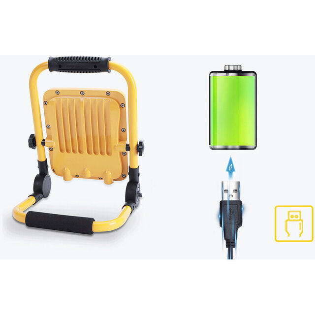 HLW LED Dimmable and Adjustable LED Construction Lamp on Battery - Waterproof IP65 Cool White 6500K HLW LED Dimmable and Adjustable LED Construction Lamp on Battery - Waterproof IP65 Cool White 6500K