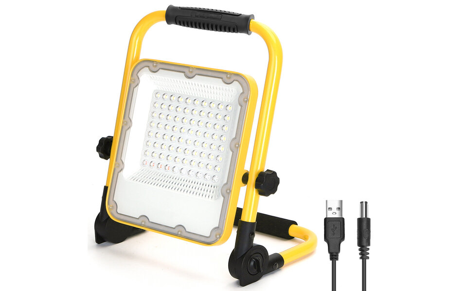 HLW LED Dimbare LED Bouwlamp 50W met Statief, Waterdicht IP65 & Verstelbaar, Koud Wit 6500K