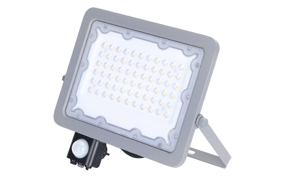 HLW LED LED Bouwlamp 50W Verstelbaar - Waterdichte LED Bouwlamp & Wandlamp Met Sensor, Neutraal Wit