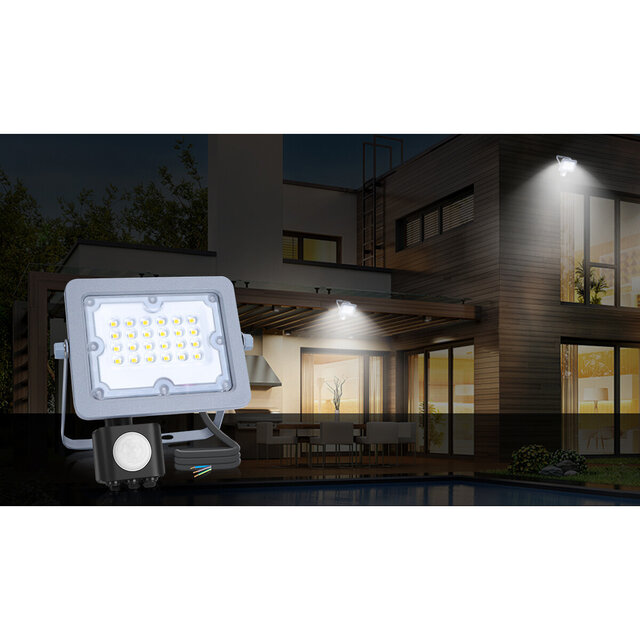 HLW LED LED Construction Lamp 50W Adjustable - Waterproof LED Construction Lamp & Wall Lamp With Sensor, Neutral White