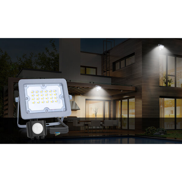HLW LED LED Bouwlamp 50W Verstelbaar - Waterdichte LED Bouwlamp & Wandlamp Met Sensor, Neutraal Wit HLW LED LED Bouwlamp 50W Verstelbaar - Waterdichte LED Bouwlamp & Wandlamp Met Sensor, Neutraal Wit