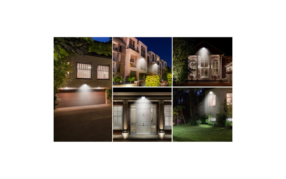 HLW LED Waterdichte LED Bouwlamp & Wandlamp met Sensor - Verstelbaar, Neutraal Wit 4000K