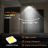 HLW LED Waterproof LED Construction Lamp with Sensor 30W - Cool White 6500K - Adjustable & Aluminum