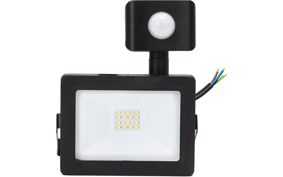 HLW LED LED Construction Lamp, Black & White Floor Lamp and LED Wall Lamp with Sensor, IP65 Waterproof, Cool White 6000K