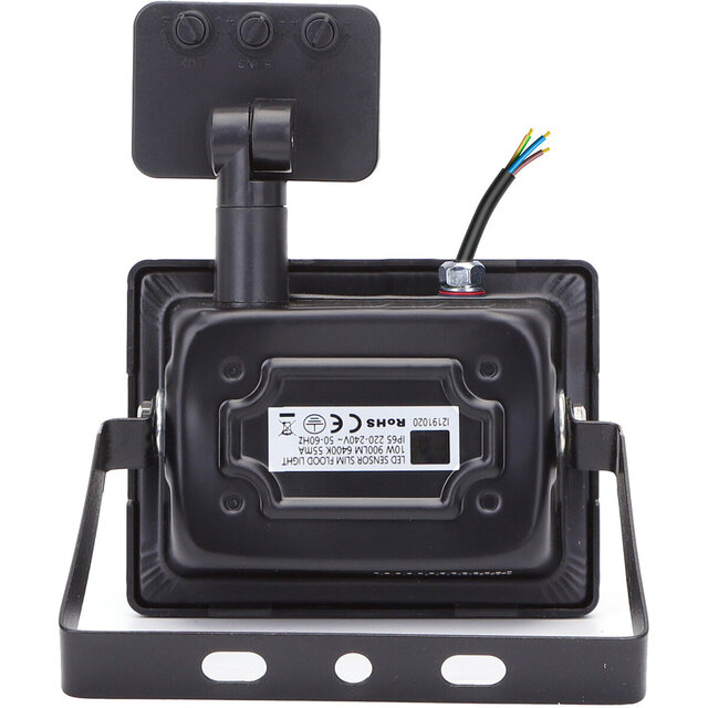 HLW LED LED Construction Lamp, Black & White Floor Lamp and LED Wall Lamp with Sensor, IP65 Waterproof, Cool White 6000K