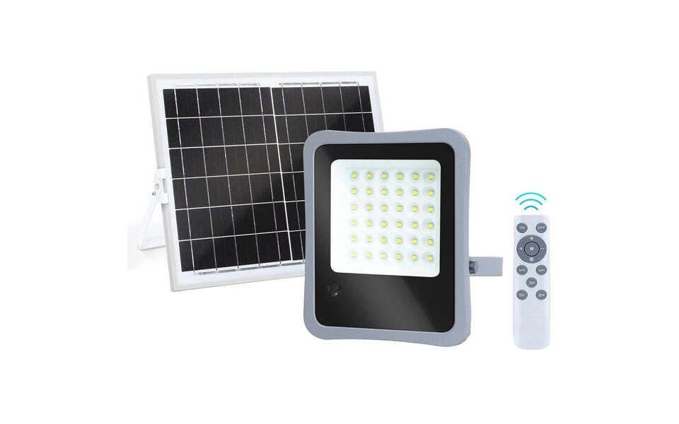 HLW LED LED Floodlight 100W Solar - Waterproof LED Floor & Wall Lamp IP65, Cool White Daylight 6000K