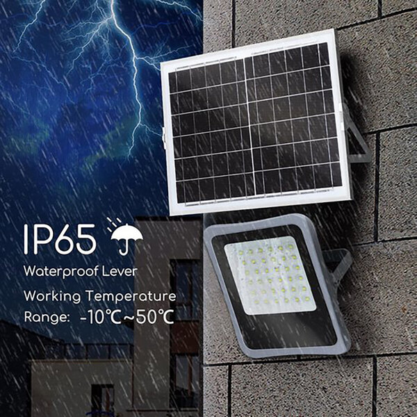 HLW LED LED Floodlight 100W Solar - Waterdichte LED Vloer- & Wandlamp IP65, Koud Wit Daglicht 6000K HLW LED LED Floodlight 100W Solar - Waterdichte LED Vloer- & Wandlamp IP65, Koud Wit Daglicht 6000K