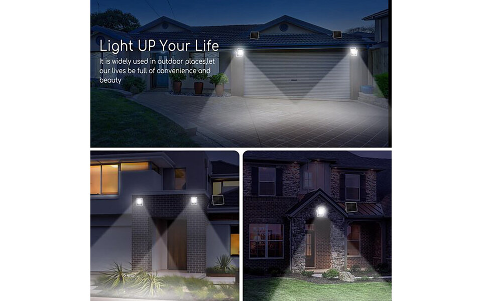 HLW LED LED Floodlight 100W Solar - Waterproof LED Floor & Wall Lamp IP65, Cool White Daylight 6000K