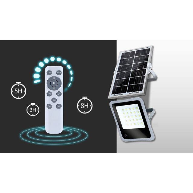 HLW LED LED Floodlight Solar 300W - Waterdichte IP65 LED Bouwlamp & Tuin Wandlamp Koud Wit 6000K