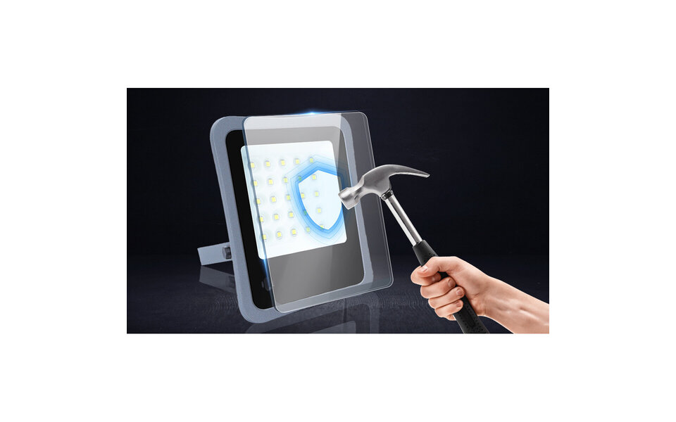 HLW LED LED Floodlight Solar 300W - Waterdichte IP65 LED Bouwlamp & Tuin Wandlamp Koud Wit 6000K