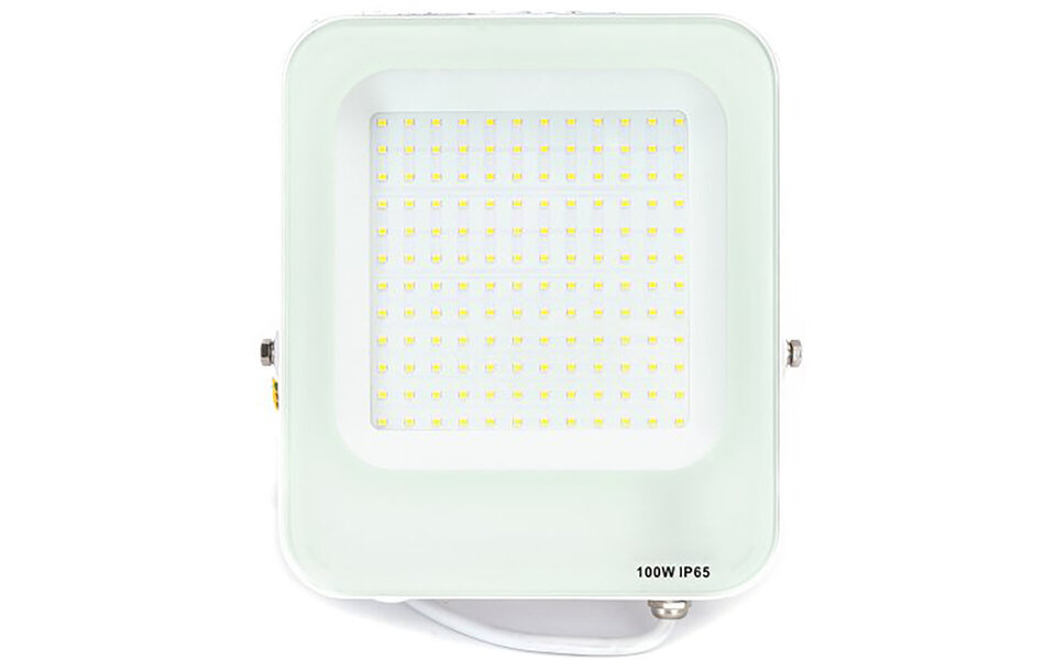 HLW LED LED Bouwlamp 100W - Witte, Waterdichte IP65 Lamp met Verstelbare Beam Angle en Neutraal Wit Licht HLW LED LED Bouwlamp 100W - Witte, Waterdichte IP65 Lamp met Verstelbare Beam Angle en Neutraal Wit Licht