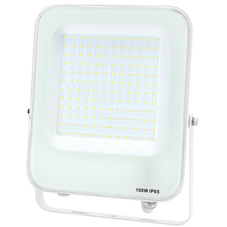 Witte LED Bouwlamp 100W - IP65 Waterdicht, Beam Angle Verstelbaar, Koud Wit 6000K Daglicht Wit Witte LED Bouwlamp 100W - IP65 Waterdicht, Beam Angle Verstelbaar, Koud Wit 6000K Daglicht Wit