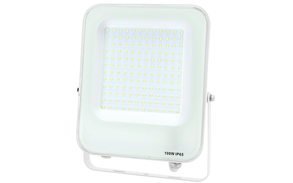 HLW LED White LED Construction Lamp 100W - IP65 Waterproof, Adjustable Beam Angle, Cool White 6000K Daylight White