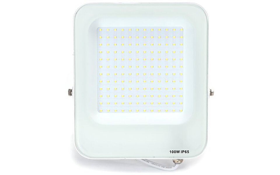 HLW LED White LED Construction Lamp 100W - IP65 Waterproof, Adjustable Beam Angle, Cool White 6000K Daylight White