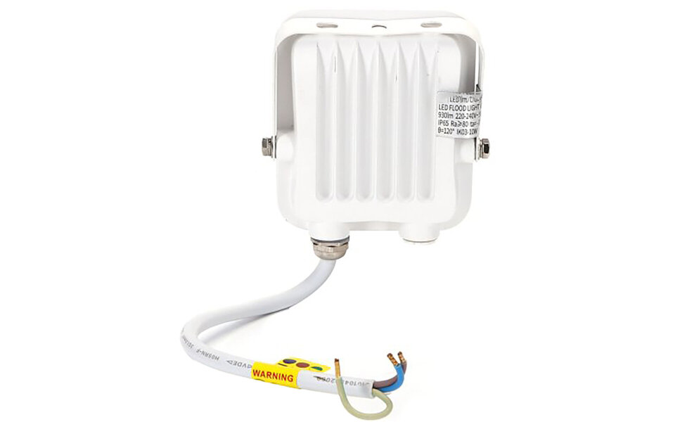 HLW LED White LED Construction Lamp 10W with IP65 Waterproof Housing and Adjustable Beam Angle, Cool White 6000K Daylight White