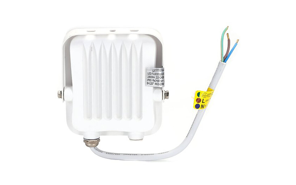 HLW LED White LED Construction Lamp 20W - IP65 Waterproof & Adjustable Beam Angle, Neutral White