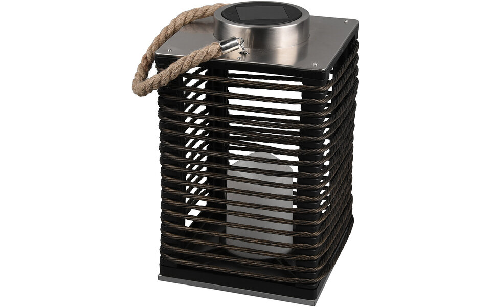 HLW LED LED Tafellamp met Zonne-energie - Trion Santino - Dag en Nacht Sensor - Spatwaterdicht IP44 - Rond - Mat Zwart - Kunststof