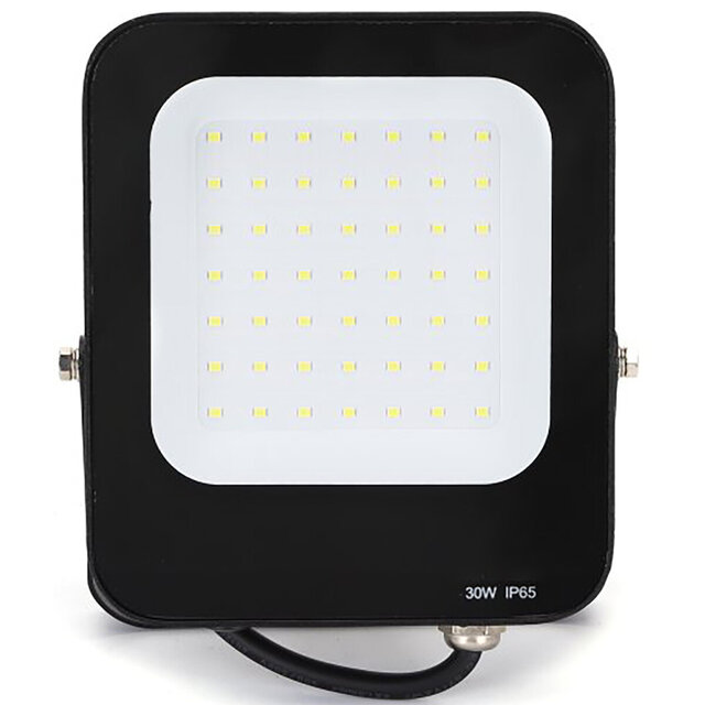 Zwarte en witte waterdichte LED bouwlamp 30W met 2700 lumen en koel wit licht 6500K IP65 Zwarte en witte waterdichte LED bouwlamp 30W met 2700 lumen en koel wit licht 6500K IP65