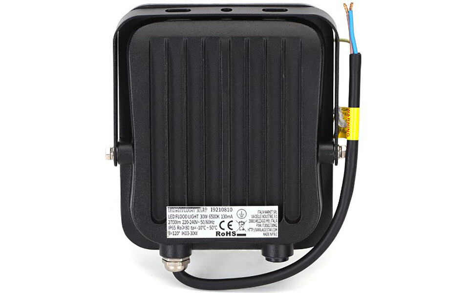 HLW LED Adjustable LED Construction Lamp IP65 - Black & White, Cool White 6000K Daylight White