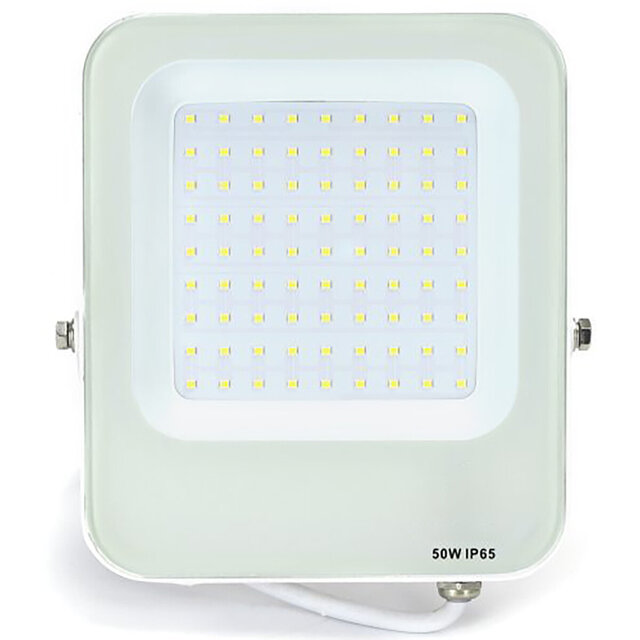 Waterdichte witte LED bouwlamp 50W met 4700 lumen en koel wit licht 6500K voor buitengebruik