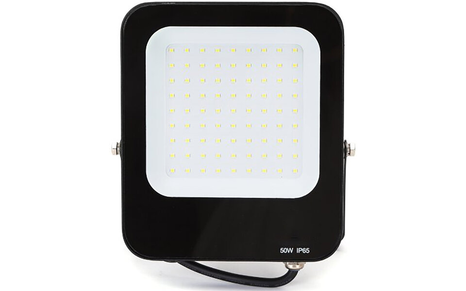 HLW LED LED Construction Lamp 50W IP65 Waterproof - Black & White Floor Lamp with Adjustable Beam Angle, Cool White 6000K
