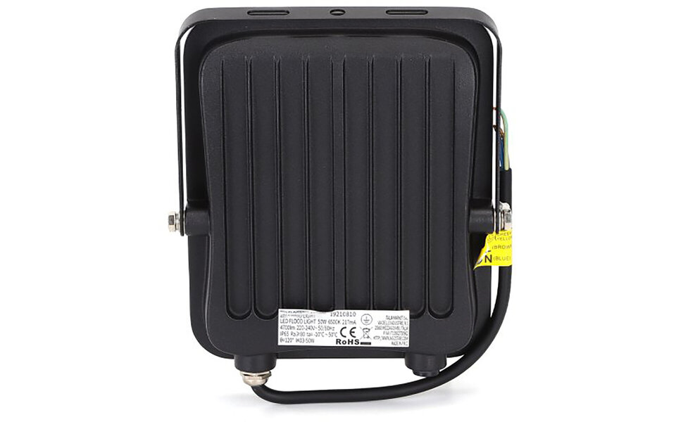 HLW LED LED Bouwlamp 50W IP65 Waterdicht - Zwarte & Witte Vloerlamp met Verstelbare Beam Angle, Koud Wit 6000K