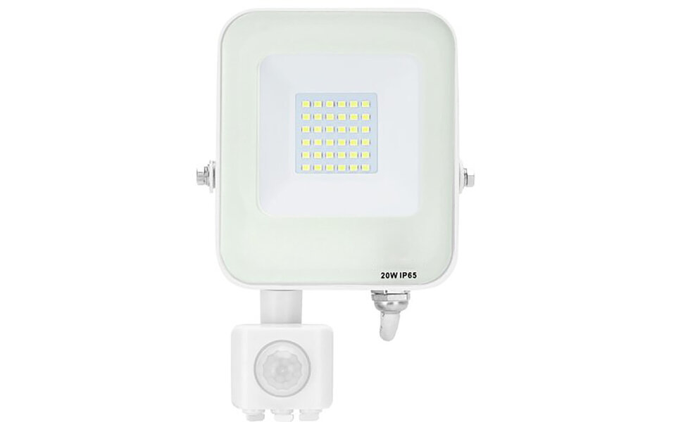 HLW LED LED Construction Lamp with Motion Sensor - Waterproof LED Wall Lamp IP65, 20W, Neutral White, Adjustable Beam Angle HLW LED LED Construction Lamp with Motion Sensor - Waterproof LED Wall Lamp IP65, 20W, Neutral White, Adjustable Beam Angle