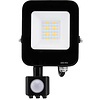 LED Bouwlamp met Bewegingssensor - Mat Zwart - 20W - IP65 LED Bouwlamp met Bewegingssensor - Mat Zwart - 20W - IP65