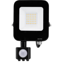 LED Bouwlamp met Bewegingssensor - Mat Zwart - 20W - IP65