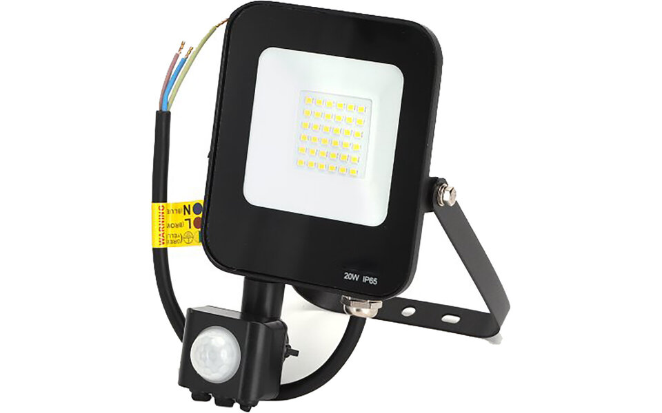 HLW LED Waterdichte LED Bouwlamp & Wandlamp met Sensor - 20W Mat Zwart - Neutraal Wit HLW LED Waterdichte LED Bouwlamp & Wandlamp met Sensor - 20W Mat Zwart - Neutraal Wit