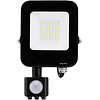 LED Bouwlamp met Bewegingssensor - Mat Zwart, 20W, IP65 LED Bouwlamp met Bewegingssensor - Mat Zwart, 20W, IP65