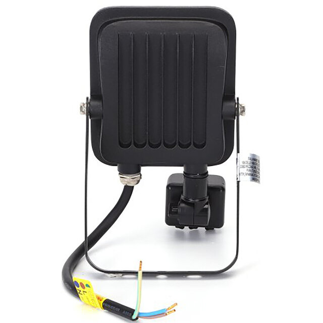 HLW LED LED Bouwlamp 20W - Zwarte Vloerlamp met Bewegingssensor, IP65 Waterdicht & Koud Wit 6000K