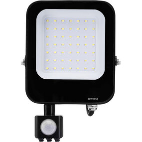 LED Bouwlamp Met Bewegingssensor - 30W IP65 Waterdicht Zwart LED Bouwlamp Met Bewegingssensor - 30W IP65 Waterdicht Zwart